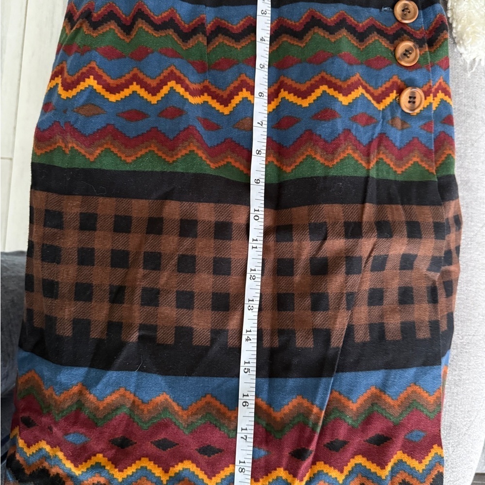 Vintage Breeches Wrap Skirt Aztec Southwestern Bohemian Sz 4 Made In USA - Picture 6 of 9